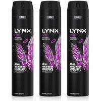 Lynx Men's XXL Excite High Definition Fragrance 'BodySpray' Deo, 3x250ml in Purple