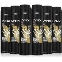 Lynx Men's XXL Gold High Definition Fragrance 'Body Spray' Deo, 6x250ml
