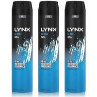 Lynx Men's XXL IceChill High Definition Fragrance BodySpray Deo, 3x250ml in Blue