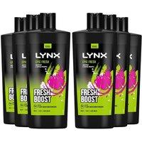 Lynx Men's Epic Fresh 'Shower Gel' Grapefruit & Tropical 700ml, 6 Pack in Green