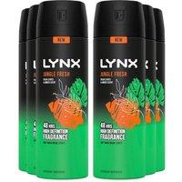 Lynx Men's 'Body Spray' Jungle Fresh 48Hrs Protection, 6x200ml in Green
