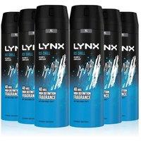 Lynx Men's XL Ice Chill 48H Fresh 'Body Spray' Deodorant, 6x200ml in Blue