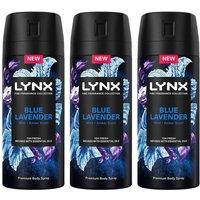 Lynx Men's Fine Fragrance Blue Lavender Deo 'Body Spray'150ml, 3 Pack in Purple