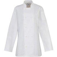 Premier Women's Long-Sleeved Chef Jacket in White | Size: Small