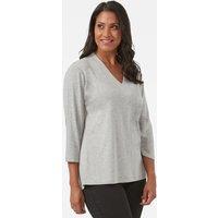 Penny Plain Women's High Back V-Neck Top in Grey | Size: 14-16