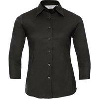 Russell Women's Collection 3 4 Sleeve Easy Care Fitted Shirt in Black | Size: Large