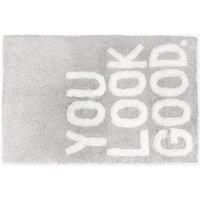 Mooky Mats You Look Good Slogan Non-Slip Bath Mat in Grey