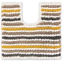 Allure Bath Fashions Striped Chunky Bobble Pedestal Mat in Mustard