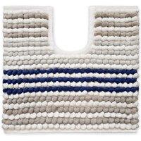 Allure Bath Fashions Striped Chunky Bobble Pedestal Mat in Navy