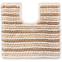 Allure Bath Fashions Striped Chunky Bobble Pedestal Toilet Mat in Natural