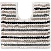 Allure Bath Fashions Striped Chunky Bobble Pedestal Toilet Mat in Grey