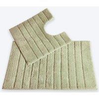 Allure Bath Fashions Ribbed Two Piece Bath Mat & Toilet Mat Set in Light Green