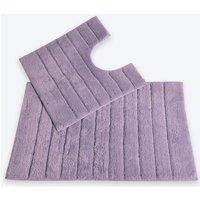 Allure Bath Fashions Ribbed Two Piece Bath Mat & Toilet Mat Set in Lilac