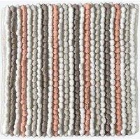 Allure Bath Fashions Striped Chunky Bobble Shower Mat in Pale Pink