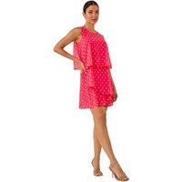 Sleeveless Polka Dot Print Tiered Playsuit