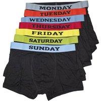Universal Textiles Men's Days Of The Week Boxer Shorts Underwear (Pack Of 7) in Black | Size: Large