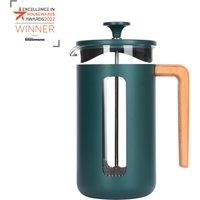 La Cafetiere Pisa Glass Cafetiere with Stainless Steel Frame in Green