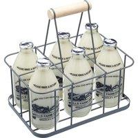 Living Nostalgia Wire Six Bottle Carrier in Grey | Size: Large