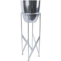Leaf 55cm Silver Planter with Matching Stand
