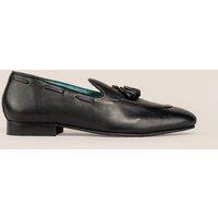 Oswin Hyde Men's Alvin Leather Tassel Loafer in Black | Size: 12