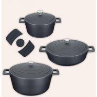 MasterClass 2pc Black Cast Aluminium Casserole Dish Set with handle covers