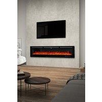 Living and Home 70 Inch Recessed & Wall Mounted Electric Fireplace with Remote in Black