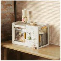 1-Tier Folding Rolling Storage Box Desktop Book Storage Cart