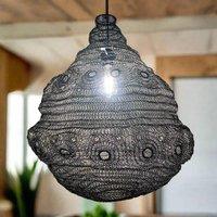 CGC Lighting 'Casablanca' Large Black Mesh Moroccan Metal Ceiling Pendant Light & Lamp Shade