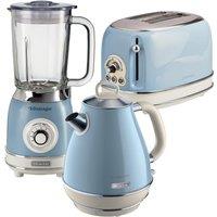 Ariete Jug Kettle, 2 Slice Toaster & Jug Blender Set in Blue