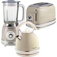 Ariete Vintage Dome Kettle, 2 Slice Toaster & Jug Blender Set in Cream