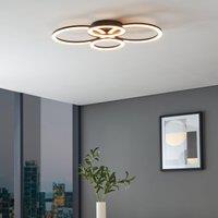 Eglo Parrapos-Z Modern Black Steel Smart Control, Colour Changing Ceiling Light, (W) 45cm