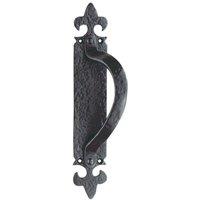 Loops Offset Traditional Forged Pull Handle 263.5 x 67mm Black Antique Left Hand