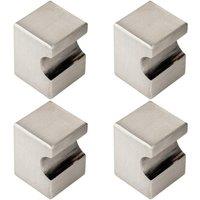 Loops 4x Square Cupboard Door Knob 22 x 22mm 30mm Projection Satin Nickel in Metallics