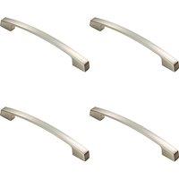 Loops 4x Curved Bridge Pull Handle 207 x 14mm 160mm Fixing Centres Polished Chrome