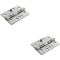 Loops 2x PAIR 102 x 76 x 3mm 13 Ball Bearing SECURITY Hinge Satin Stainless Steel in Metallics