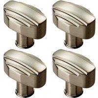 Loops 4x Square Cabinet Door Knob Geometric Design 30 x 20mm Satin Nickel in Metallics