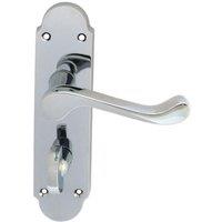 Loops PAIR Victorian Upturned Lever on Bathroom Backplate 170 x 42mm Polished Chrome