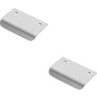 Loops 2x Semi Concealed Cabinet Finger Pull Handle 52mm Fixing Centres Satin Chrome