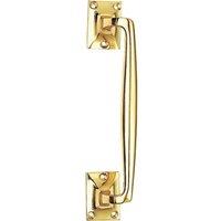 Loops One Piece Door Pull Handle 250mm Length 54mm Projection Polished Brass in Metallics