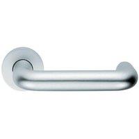 Loops PAIR 22mm Round Bar Safety Lever on Round Rose DDA Compliant Satin Aluminium