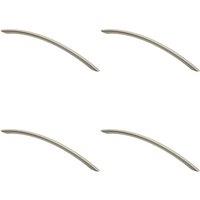 Loops 4x Curved Bow Cabinet Pull Handle 256 x 10mm 224mm Fixing Centres Satin Nickel in Metallics