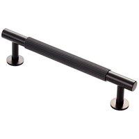 Loops Lined Bar Door Pull Handle - 158mm x 13mm - 128mm Centres - Matt Black