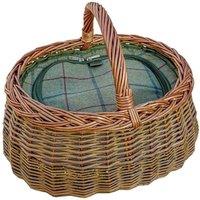 Red Hamper Wicker Deluxe Car Basket with Fitted Cooler in Green
