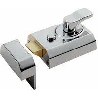 Loops Deadlocking Rim Cylinder Nightlatch 60mm Polished Chrome Door Security Lock