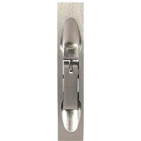 Loops Lever Action Flush Door Bolt with Flat Keep Plate 204 x 20mm Satin Chrome