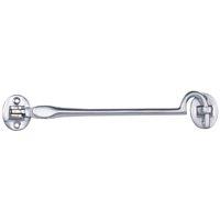 Loops Heavy Duty Cabin Hook & Eye Satin Chrome 202mm Arm Cabinet Hatch Lock