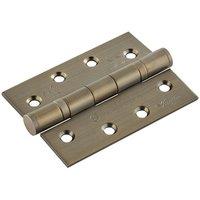 Loops PAIR 102 x 76 x 3mm 13 Ball Bearing Hinge Antique Brass Interior Door in Metallics