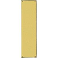 Loops Flat 1.5mm Door Finger Plate 304 x 77mm Polished Brass Protective Push Plate in Metallics