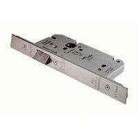 Loops Architectural DIN Latch Square Forend 60mm Backset Satin Stainless Steel in Metallics