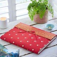 Paper High Extra Large Sari Fabric Photo Album in Red